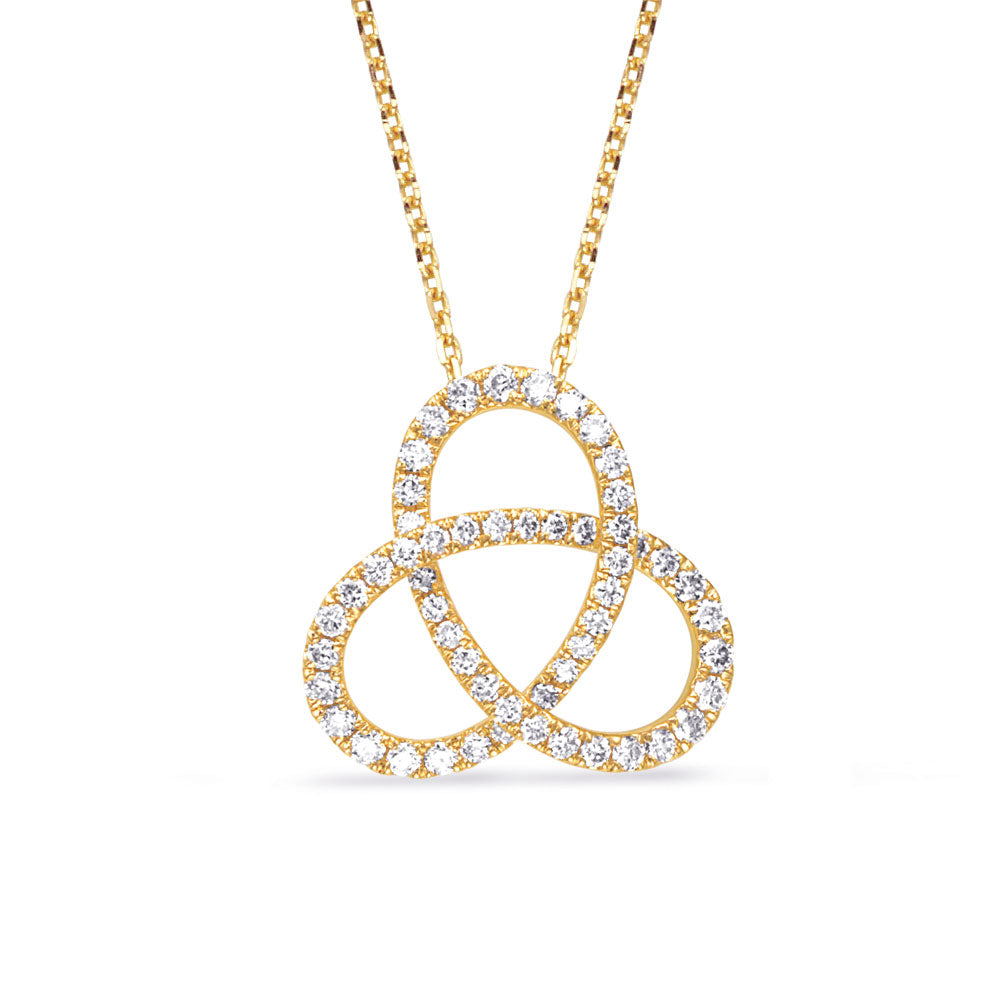 Yellow Gold Diamond Pendant - P3349YG