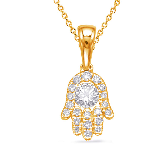 Yellow Gold Diamond Pendant - P3350YG