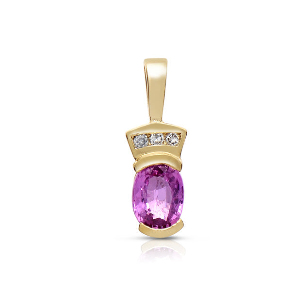 Pink Sapphire & Diamond Pendant - PX2452-SP
