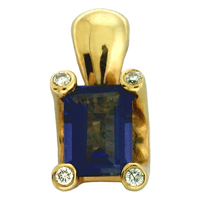 Iolite & Diamond Pendant - PX2541-I