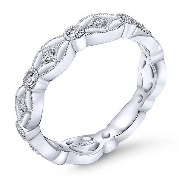 White Gold Diamond Stackable Ring  # 10080168